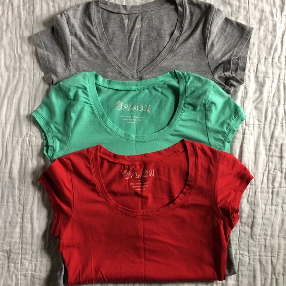 Splash Tops - 3 Small Women's Cotton Tees